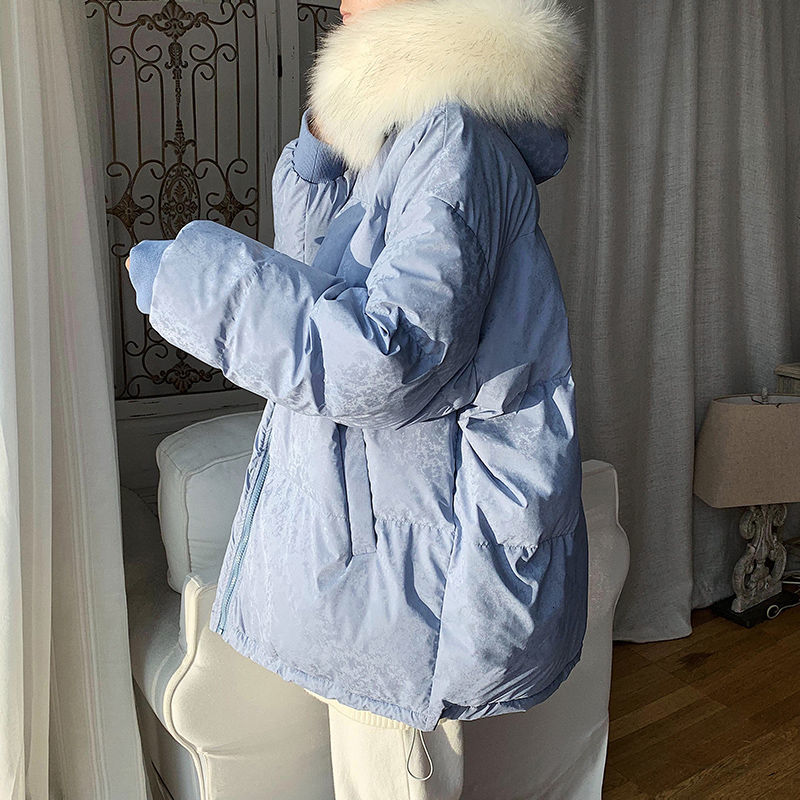 

2021 Cotton Male-clothing Quilted -autumn-winter New Wool Collar and Cotton-quilted Velvet, Male Clothing 989L, Blue