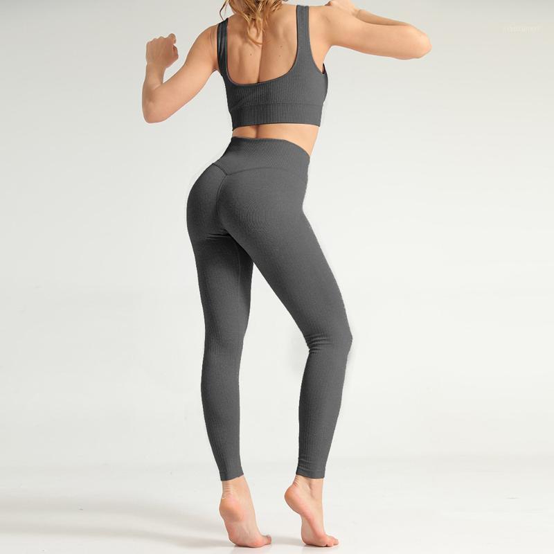 

Legginds Women Fitness Sets Bra Crop Top + Pants Quickly-dry Yoga Gym Sports Set Hollow Out fitness Suit yoga push up leggings1, Beige