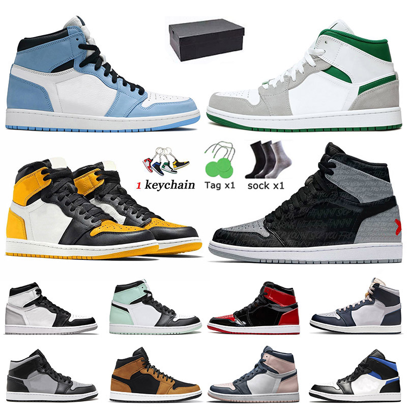 

With Box Jumpman 1 Basketball Shoes Denim 1s Starfish High OG Lost Found Homage Black Offs White Taxi Yellow Toe Dark Mocha Seafoam Women Mens Trainers Sneakers, A57 mid crimson tint toe 36-46