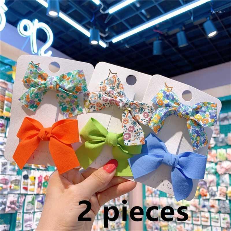 

JX Small fresh floral bow hairpin children's macaron color clip Liuhai clip side set hair accessories1, Blue