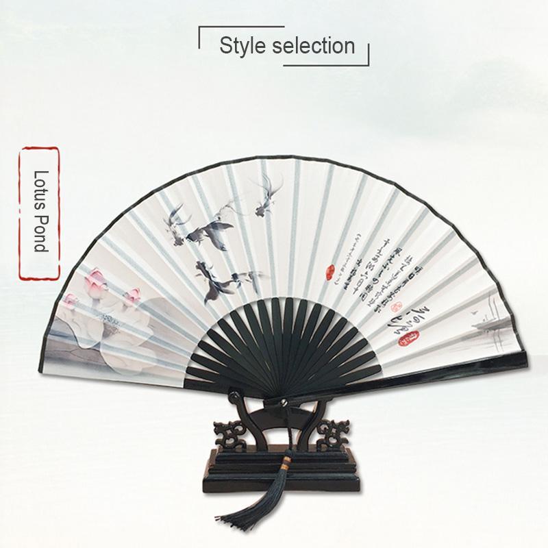 

Original men's ancient fan folding fan female Chinese style classical ink silk gift craft folding free shipping1