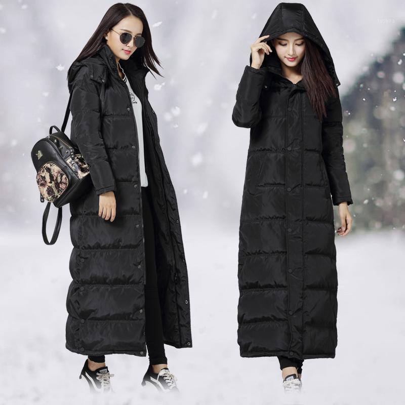 

Jacket Women Winter 2020 Coat Plus size Thick Warm Length High-end Hooded Cotton Down Jacket Casual Parka Female Padded1, Black