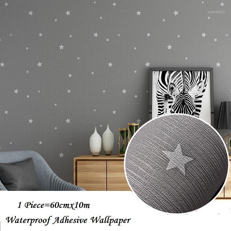 

Modern Star Pattern Self Adhesive Wall Paper For Kids Room Gray Pink Bedroom Wall Paper Home Decor1