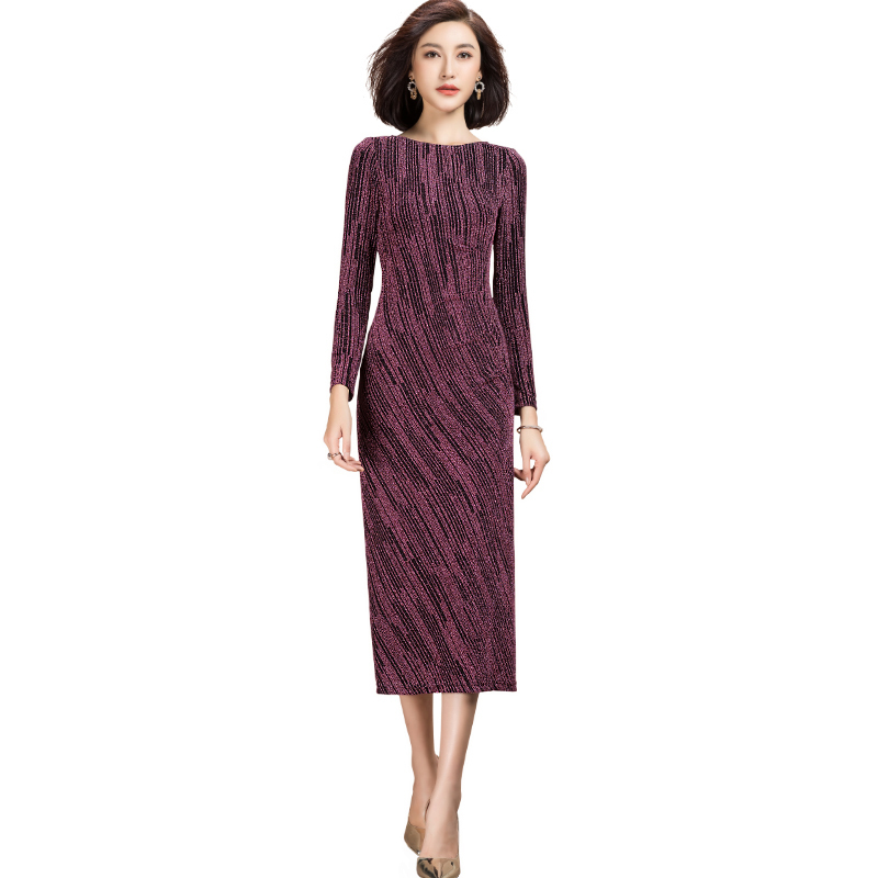 

Spring New Long Elastic Sleeve Knitted or Woman F70w, Burgundy.