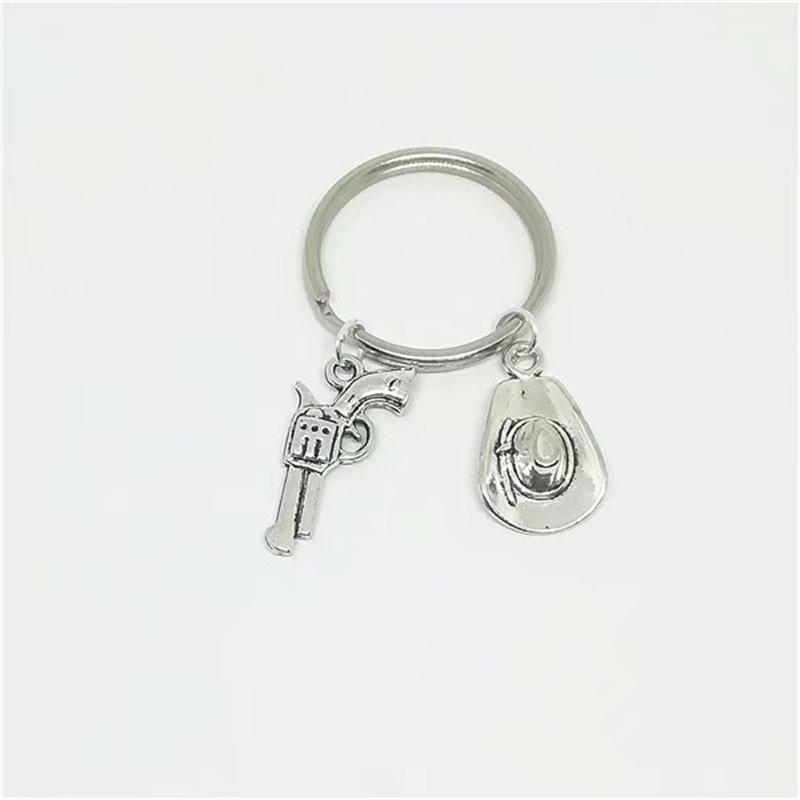 

Cowboy Hat Keychain Gun Keychain Cool Cowboy Lover Gifts Creative gift1, Silver