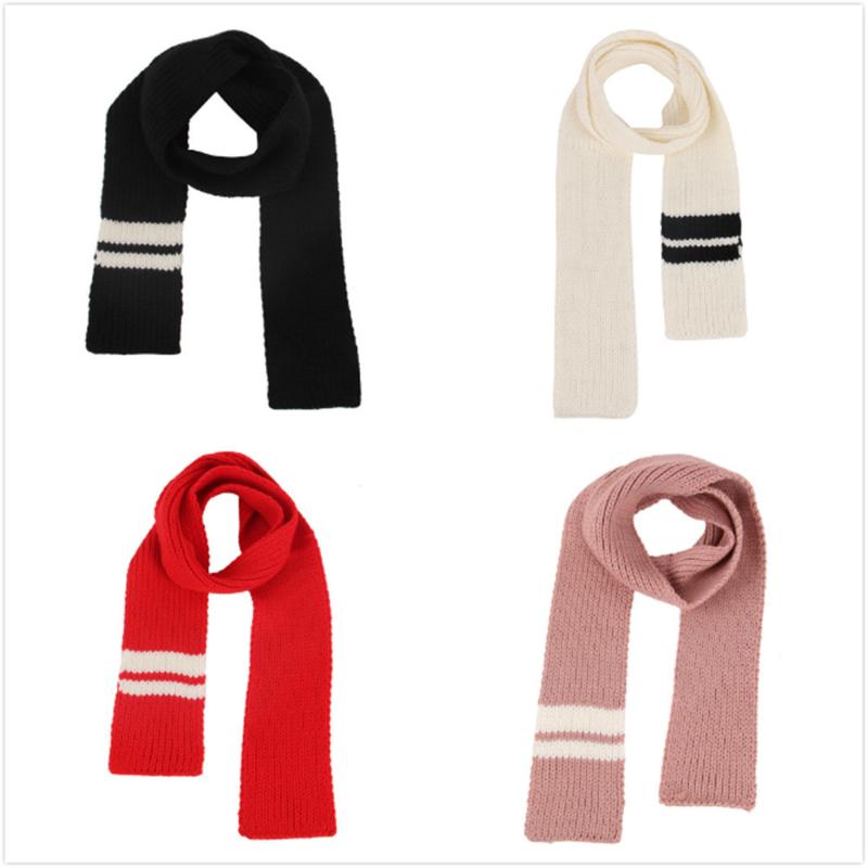 

2020 Hot Selling winter scarf children Women Bohemia Boy Girl Perforated Scarf Warm Knitted Scarves Stripes Rectangle A40