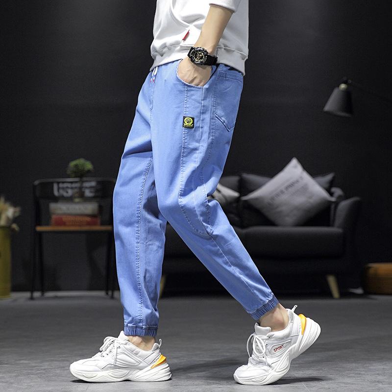 

2020 Summer Style Jeans Men Leisure Jeans Pants Mens Black Denim Trousers Zipper Blue Hole Pencil Pants, Beige