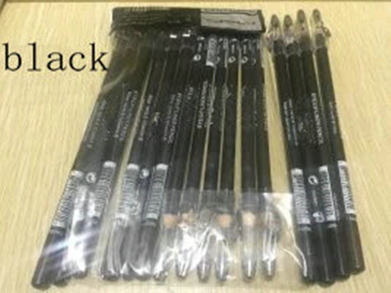 

Free shipping makeup eyebrow pencil with sharpener eye/lip liner pencil black and brown 12PCS, Mixed color