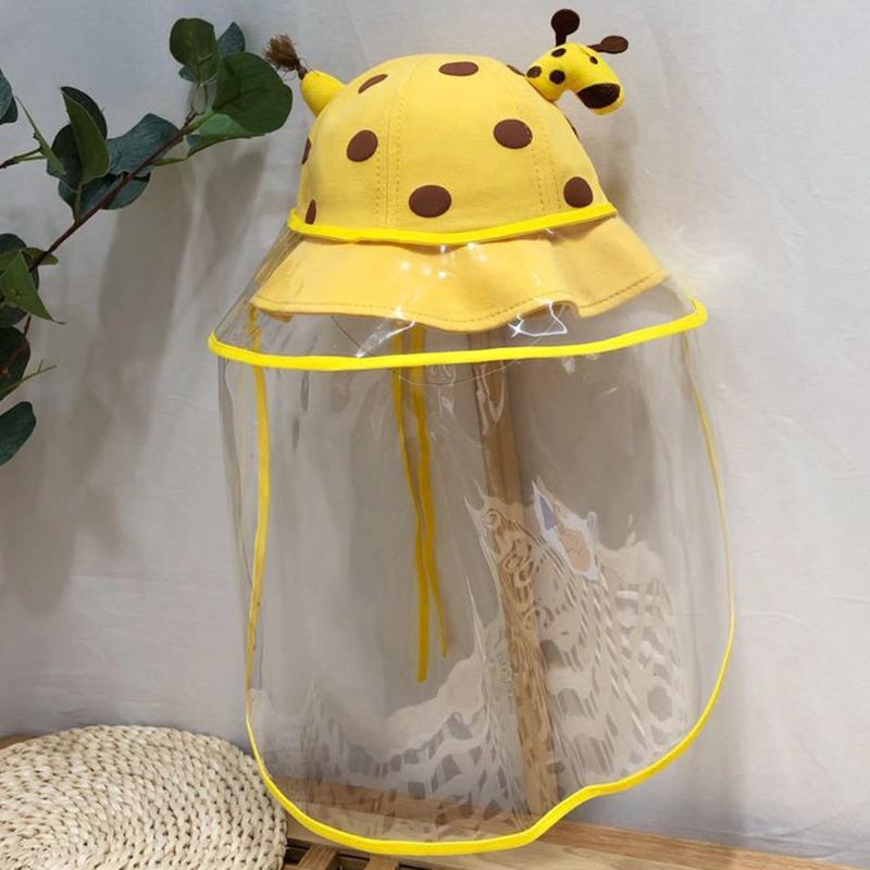 

Spring Autumn Cartoon children Hat Summer Cute Sunshade Travel boys Girls Fisherman Detachable TPU Hat, Yellow