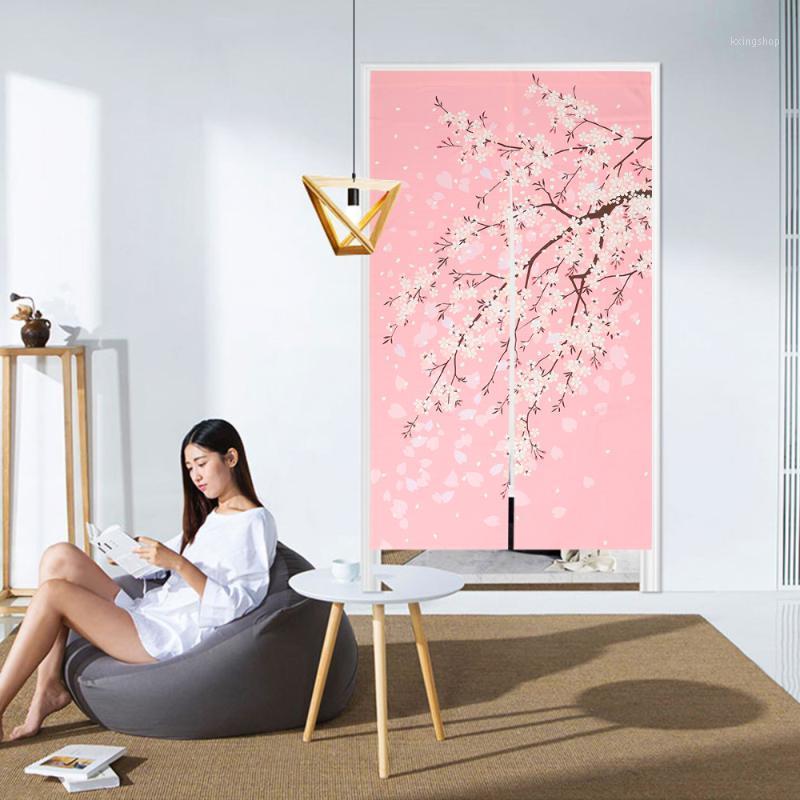 

Japanese Artistic Style Sakura Door Curtain for Home Kitchen Door Decor1, Pink
