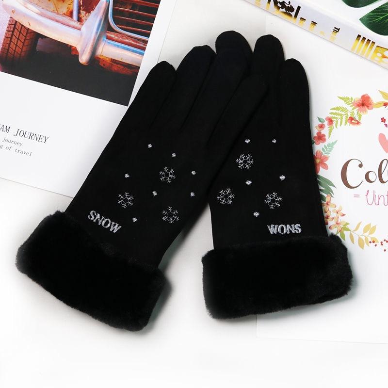 

New Winter Women Gloves Thicken Internal Plush Touch Screen Furry Warm Mitten Female Outdoor Sport Driving Gloves Wholesale