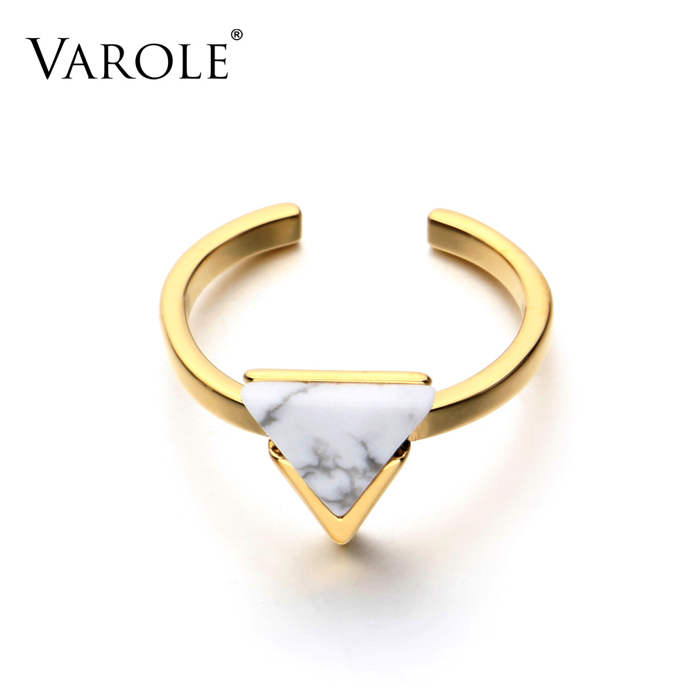 VAROLE New Glod Color calaite ball Wedding Rings for Women Jewelry anillos mujer anel Silver Color Jewelry Women Ring Diameter 17.5mm-image-631161136