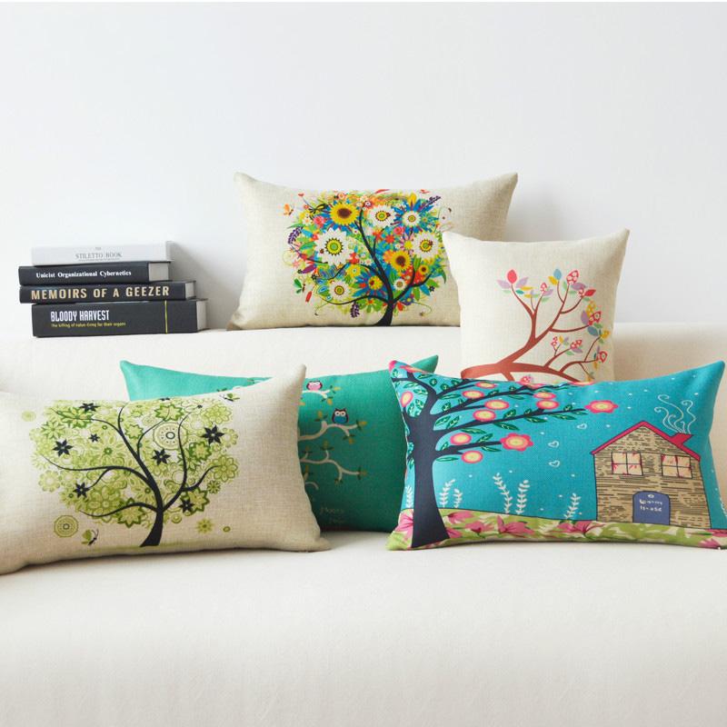 

Nordic Pillowcases 30*50cm Colorful Tree Throw Pillows Deer lumbar Cushion Cover Car-covers Office Sofa Chair Home Decoration, M309620
