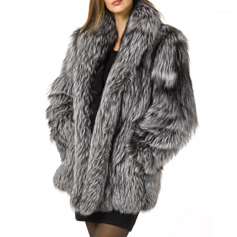 

Autumn Winter Women Coat Elegant Faux Fur Coat Super Thick Jackets Fashion Collar Coats Outwear1