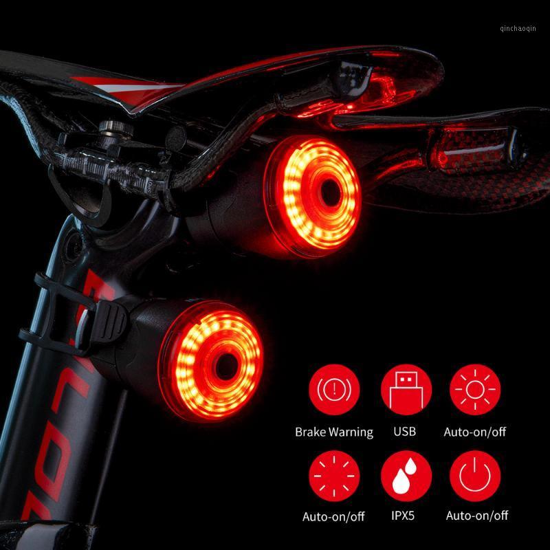 

Smart LED Bicycle Light Rear Back Mtb Road Brake Light Signal USB Rechargeable Red Cycling Lamp Latern Flash Taillight For Bike1