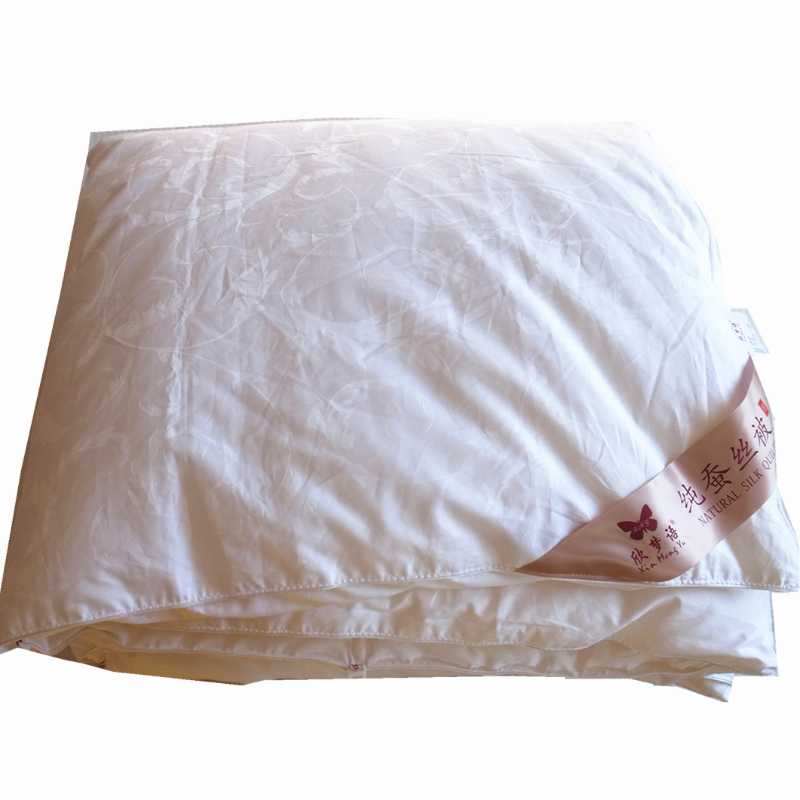 

All Season White Mulberry Silk Comforter With Cotton Shell 100% Mulberry Silk Filled Duvet Quilt Breathable Lightweight Soft, Pattern 2