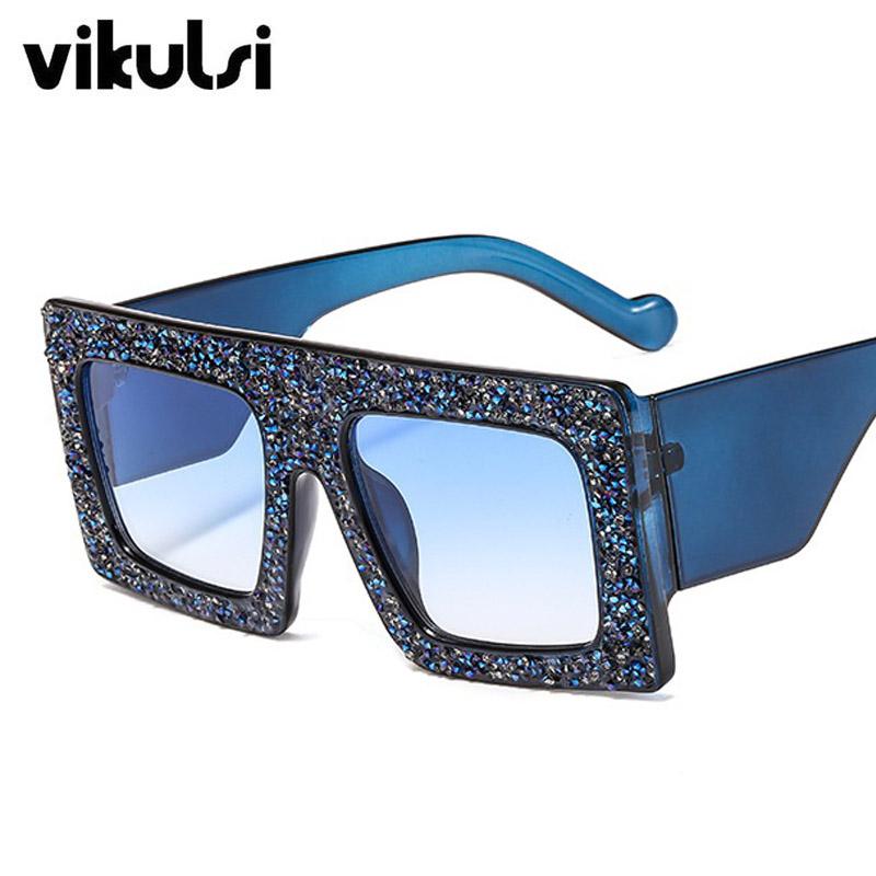 

Oversized Luxury Crystal Diamond Sunglasses Women Fashion Sunglass UV400 Vintage Brand Sun Glasses For Female Multicolor Shades
