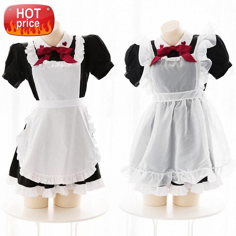 

Harajuku Halloween Cosplay Costumes for Women Anime Clothes Sexy Lingerie Dress with Apron Sweet Cute Gothic Lolita Dress Girl #jD66, Black;white