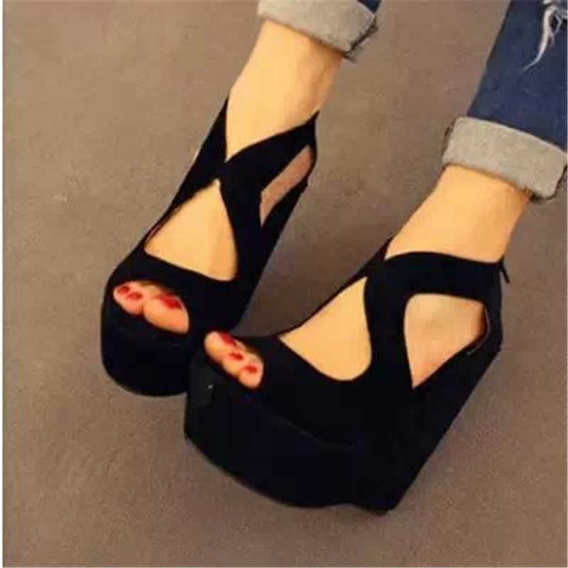 

Classic luxury Designer Shoes Woman Casual Women Fish Mouth Non-slip Platform Wedge High Heels Black Clog Sexy Thick Bottom Women's San