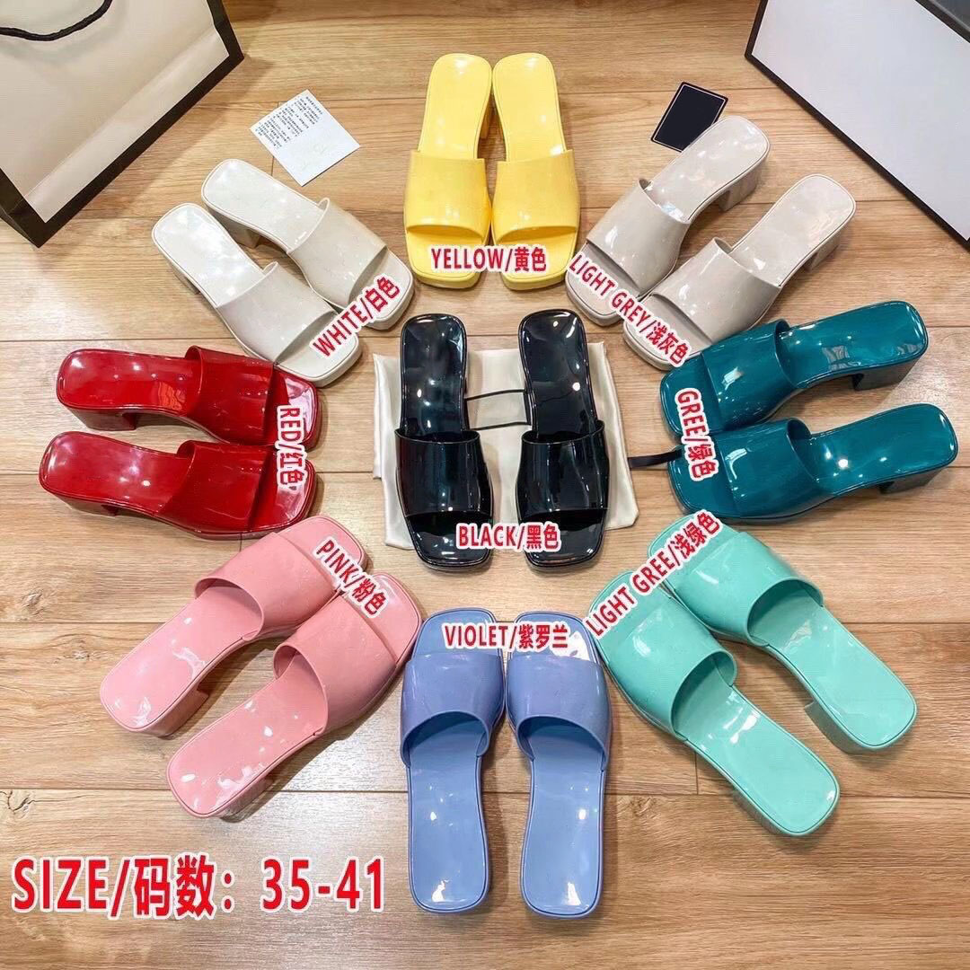 

2021 new jelly high-heeled women's shoes, frosted, mutual integration, color selection, can be sexy and cute, medium hee, Red