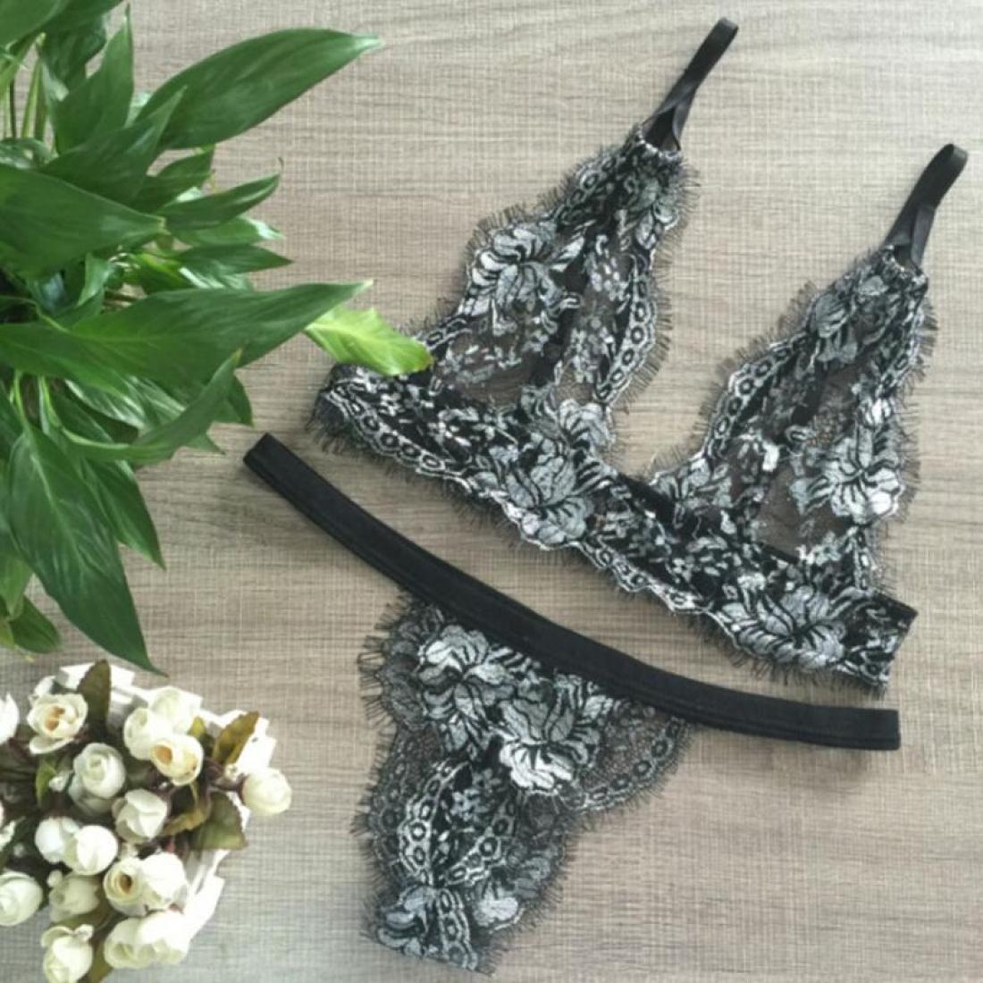

Silver Lace Set Bikini for Women SizeS