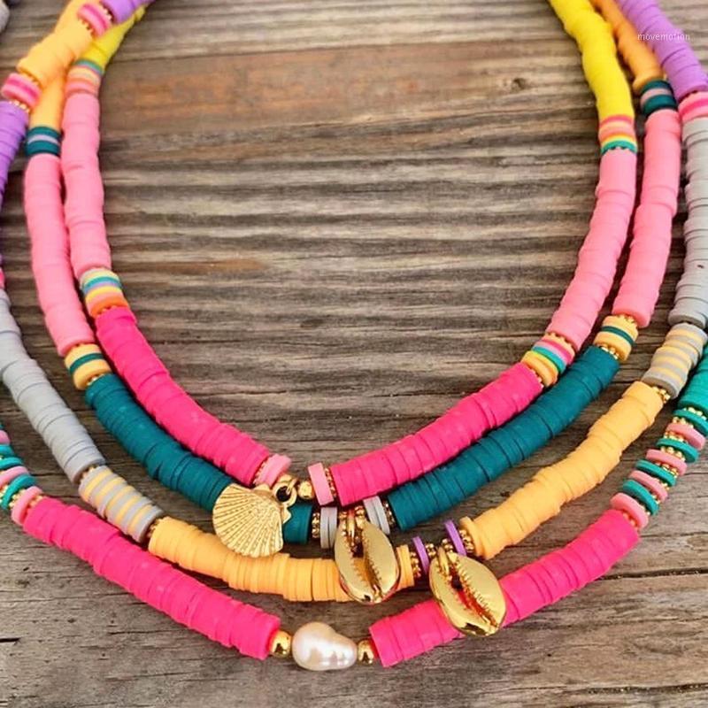 

2020 summer fashion gold color shell pendant necklace for women beautiful charm neck jewelry bohemia ethnic style beach choker1
