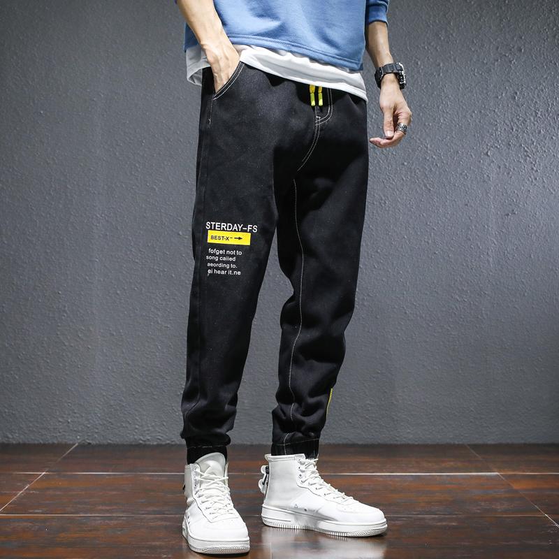 

2020 Autumn Loose Jeans Men High Softener Midweight Casual Men Fashion Pants Black Gray, 365gray