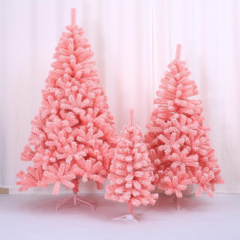 

Room Decor Christmas Tree Pink PVC Simulation Christmas Ornaments Simple DIY Living Room Decoration Gifts