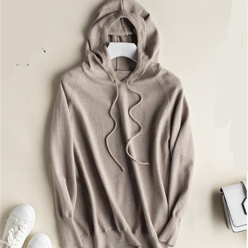 

2021 New Hooded Pullover Sweater Women Jumper Autumn Winter Streetwear Long Sleeve Knitted Clothes Female Casual Pull Femme Hiver 35vx, Red