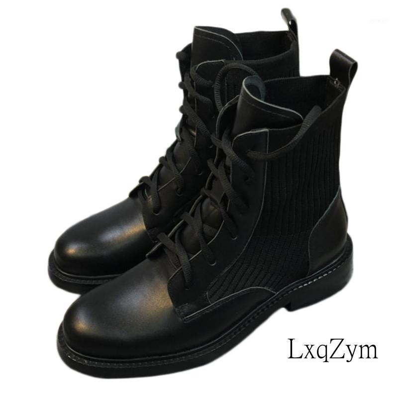 

Winter Warm Fashion Lace Up Women's Flat Boots High Quality Full Real Leather Ankle Boots Brand Design Lady Runway Casual Shoes1, As show