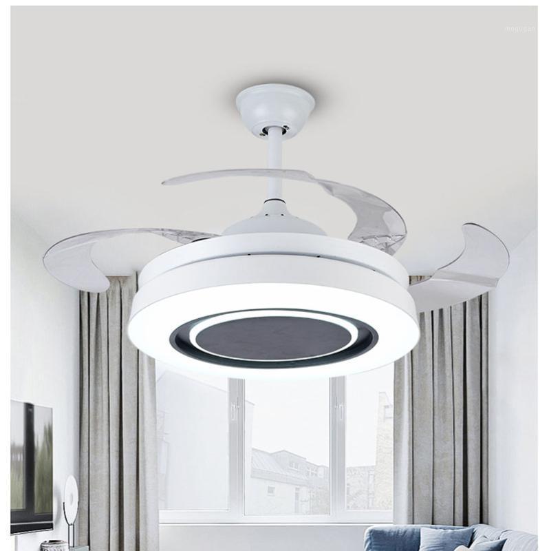 

nvisible fan light dining room bedroom with night light Bluetooth audio fan modern minimalist living room ceiling1