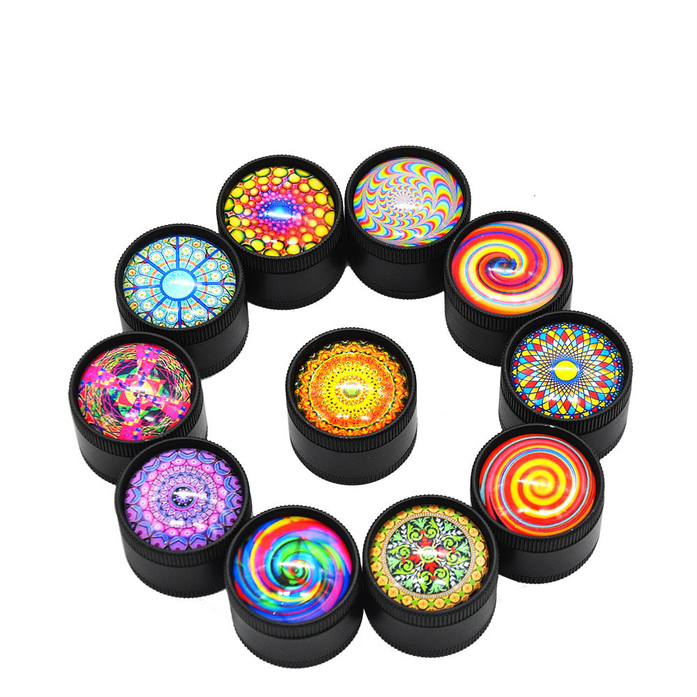 

New 3D 30mm metal herb grinder three-layer Camouflage mini Tobacco Smoking with colorful design grinders