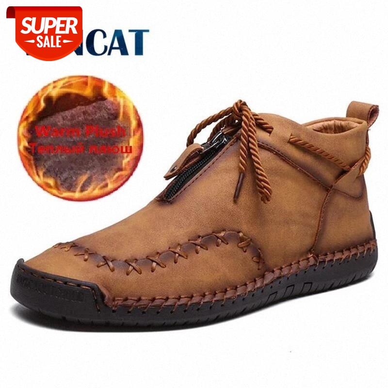 

Brand Men Snow Boots Winter Plush Warm Men's Boots Lace-Up Non-slip Ankle Outdoor Men Motorcycle Autumn Work Shoes #cL4h, Beige