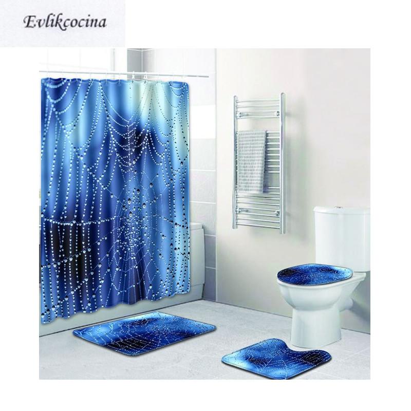 

Free Shipping 4pcs Cobweb Casa De Banho Banyo Bathroom Carpet Toilet Bath Mats Set Non Slip Tapis Salle De Bain Alfombra Bano