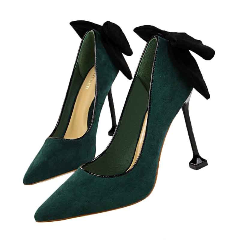 

Female bowknot pumps sexy lady pointed to wedding .5 in high-heeled woman-size party shoes 0PHR, Khaki