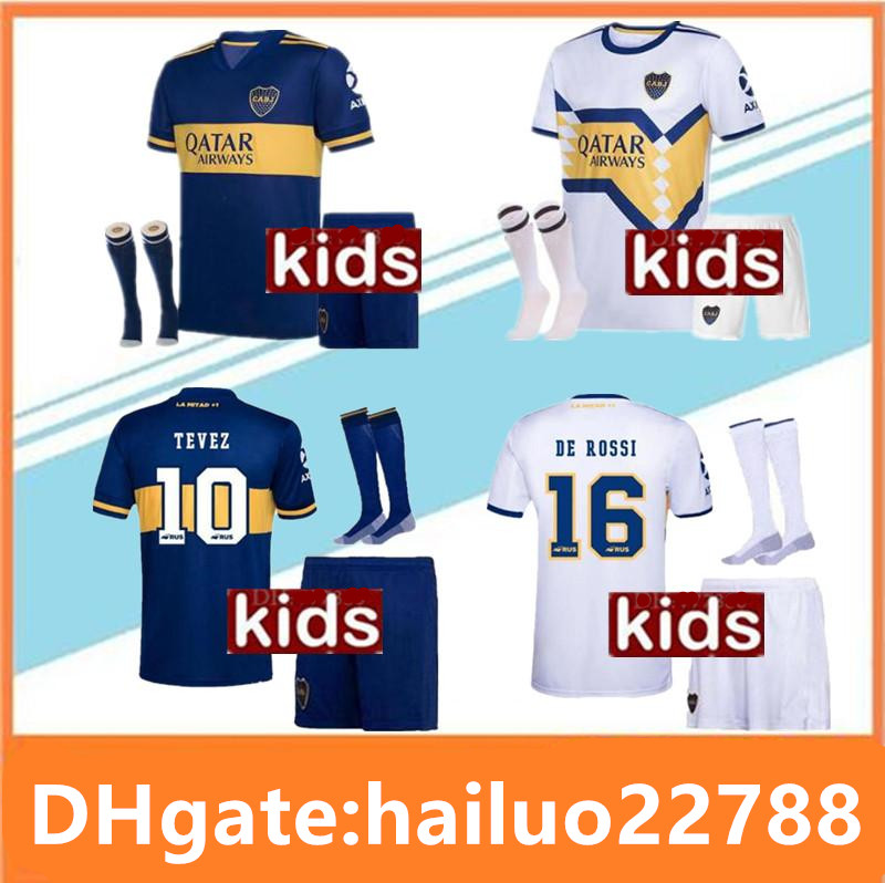 

2020 Boca Juniors soccer Jersey kids Home Away Uniforms kit 20 21 Boca Juniors Diego MOURA REYNOSO DE ROSSI football shirt kid, Black;yellow