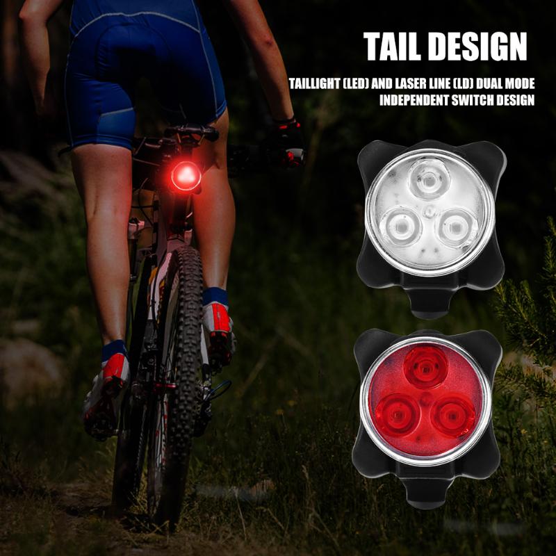 

Bike Front Light + Taillight Rear Warning Lamp Set Outdoor USB Rechargeable Super Bright Cycle Biking Entertainment