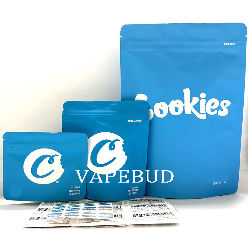 

1G 3.5G 7G 28G COOKIES JOKES UP large mylar bags ziplock stand up smell proof smok child proof vape packaging 420