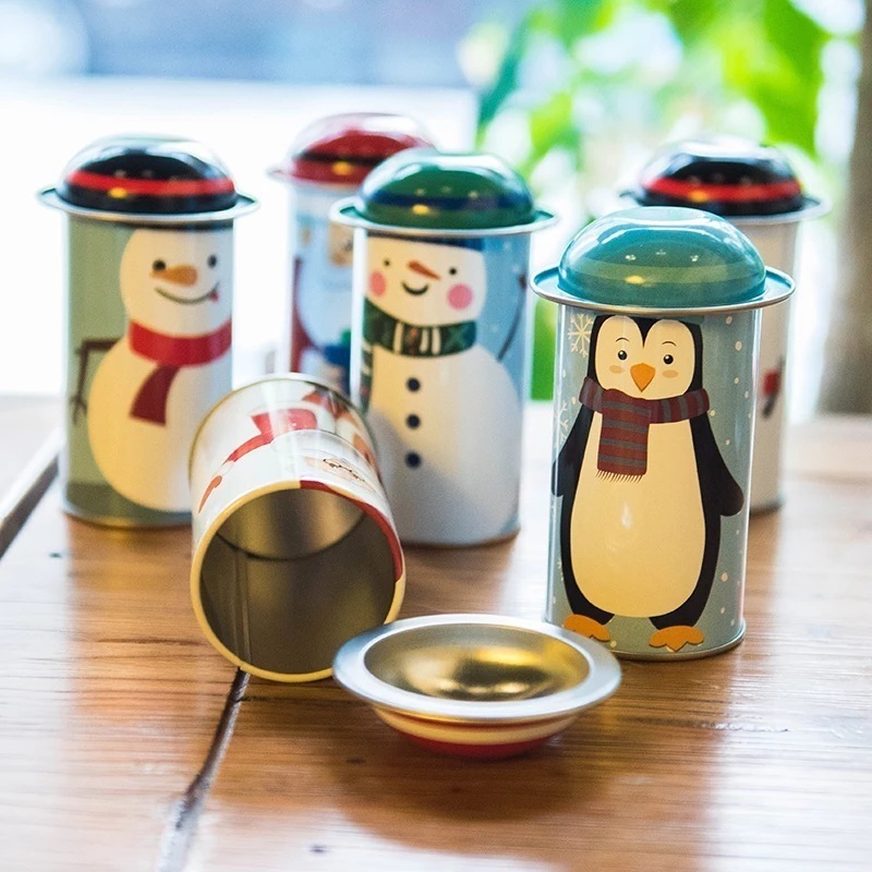 

Christmas Candy Tin Box Iron Cute Candy Jar Santa Claus Snowman Christmas Candy Box Cartoon Favor Gift Box Christmas Ornament Wholesale