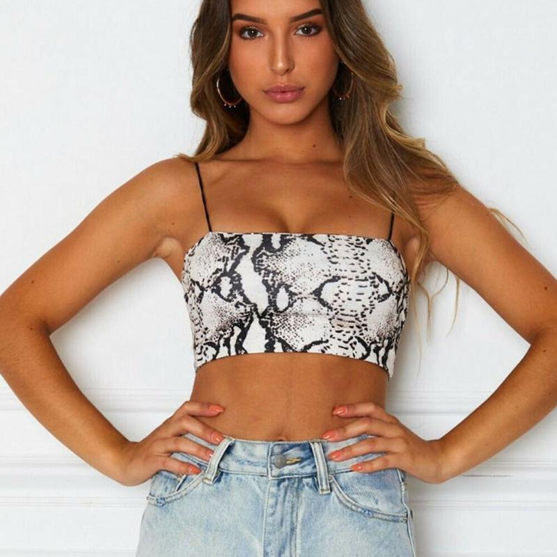 

Women Sexy Sleeveless Crop Tops Tee Snake Skin Print Tant tops Bodysuit Shirt 2020 Sexy Fashion Ladies Tanks1, Yellow