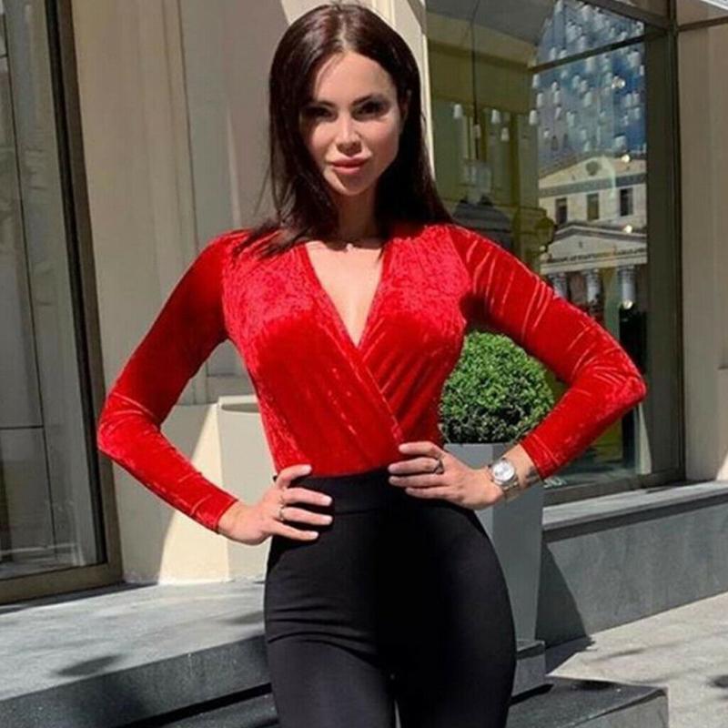 

New Fashion Womens Sexy Jumpsuit Ladies Bodycon Slim Long Sleeve Bodysuit Top Romper Blouse Long Sleeveless Cubwear girls, Khaki