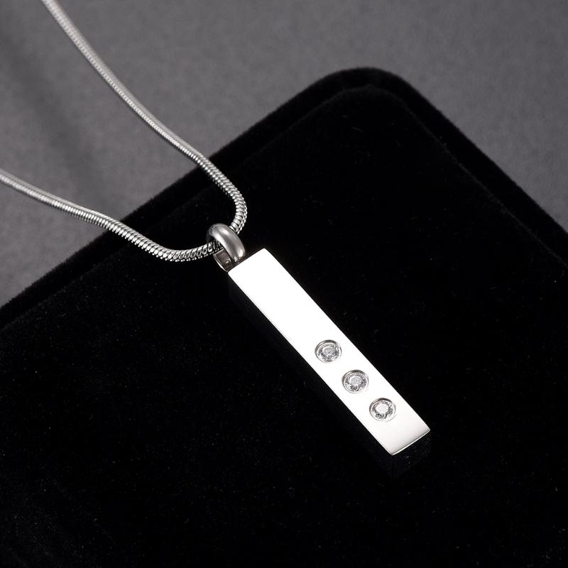 

Ashes Locket Cremation Pendant Necklace 316L Stainless Steel Urn Necklace For Human/Pet Ashes Bar Inlay Zircon Keepsake Jewelry