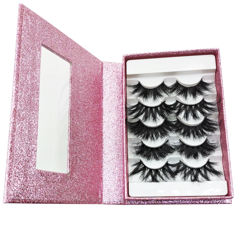 

5 pairs a box eyelash book fluffy eyelashes set wholesale mink lashes 25mm fluffy messy 3d fast shipping for wholesale and bulk