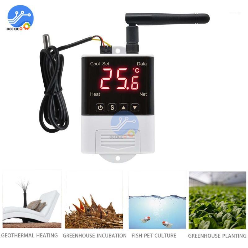

Wireless Wifi Temperature Controller Thermostat AC110-220V DS18B20 NTC Sensor Digital Display APP Control for Smart Home Aquariu1