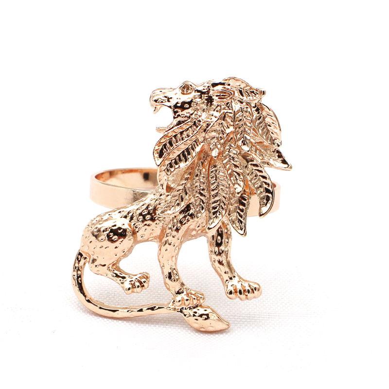 

6pcs/lot Hotel Western Tableware Lion Napkin Button Animal Napkin Ring Cloth Ring