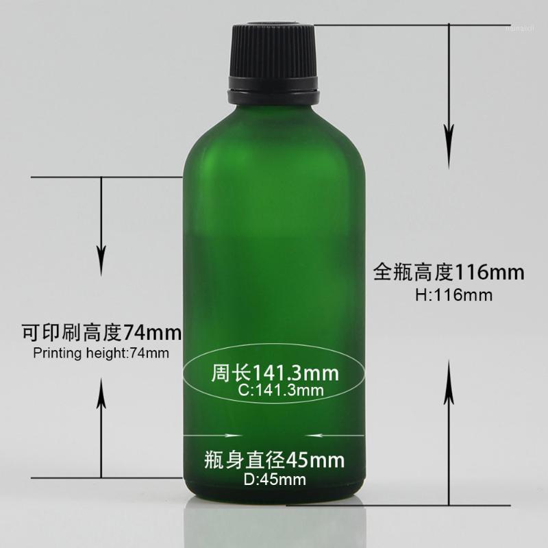 

green frosted essential oil bottle 100ml perfume glass bottle makeup refillable1