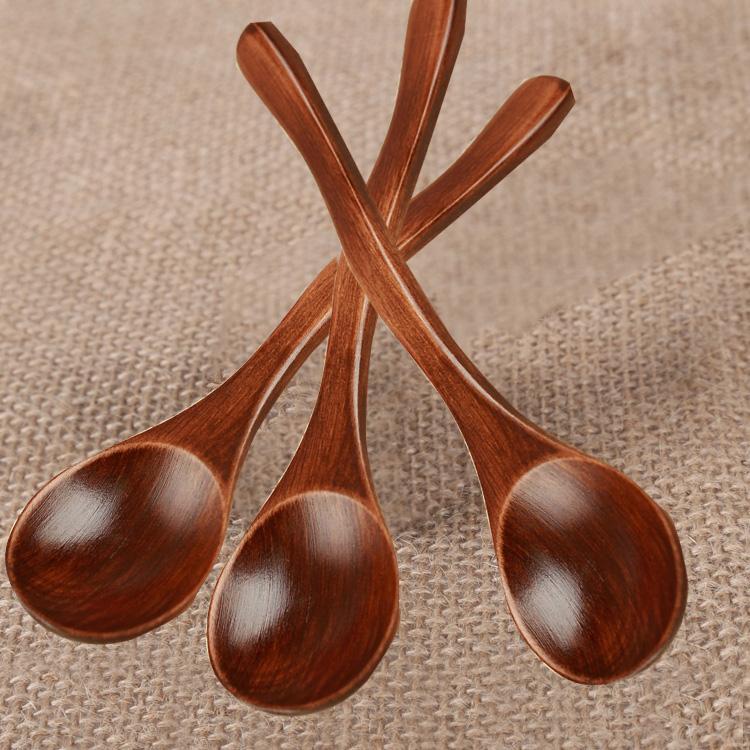 

100Pcs Bend Natural Wood Spoon Kitchen Accessories Eco-Friendly Tableware Dining Soup Honey Coffee porridge Spoon