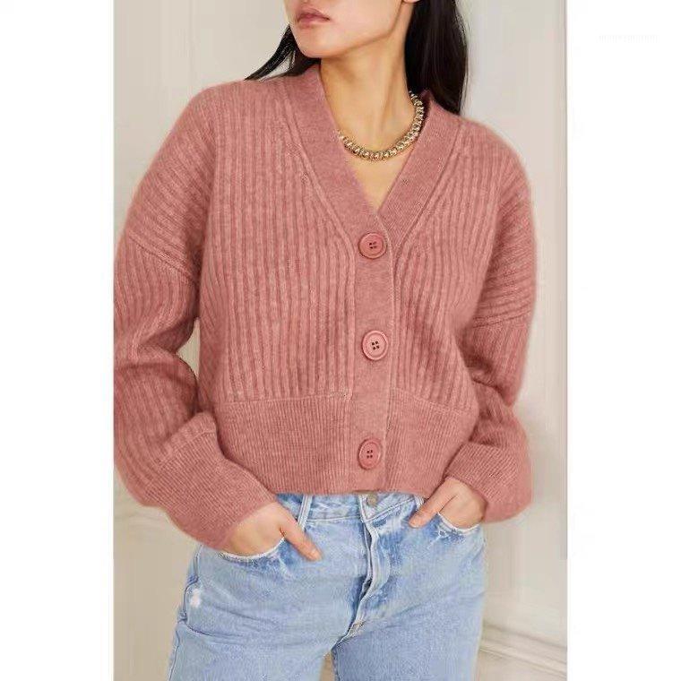 

Women Sweater 2020 Autumn Loose Wool Mohair Cardigan1, Pink