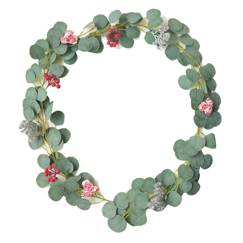 

Artificial Ivy Green Leaf Plants, Fake Rose Flower Vine Garland Greenery for Wedding Party Garden Office Home Decor, As shown