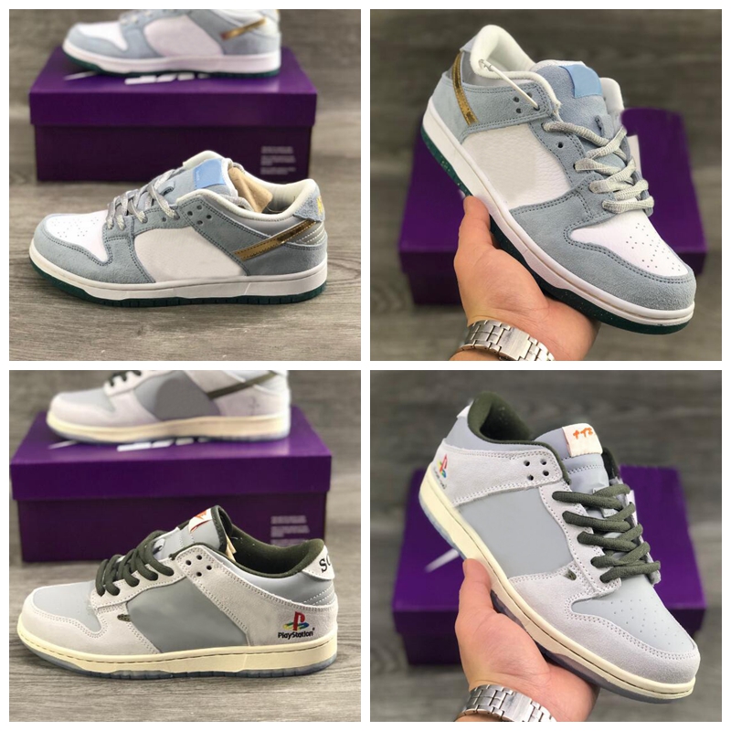 

2021 New Sean Cliver x Travis Scotts SB PlayStation Dunks Low Running Shoes Gold Sliver Women Mens Trainers Outdoor Sneakers Zapatos